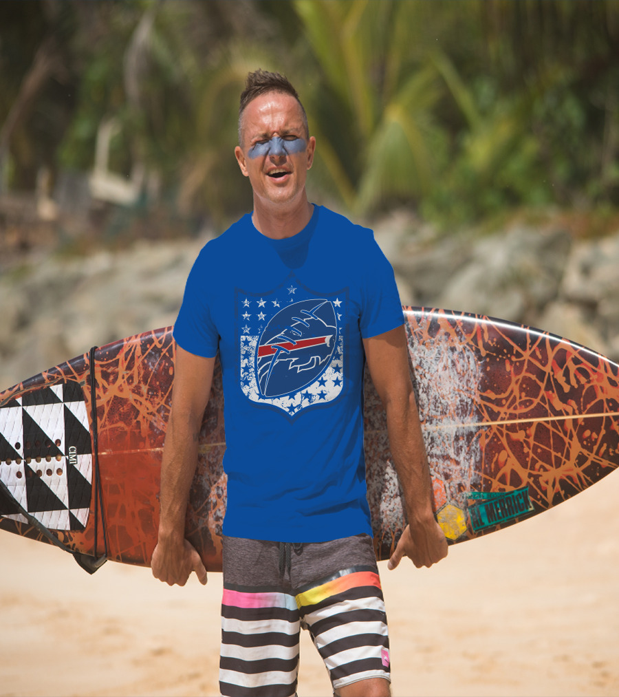 Buffalo Bills Nfl Team Shield Stars And Stripes T-Shirt