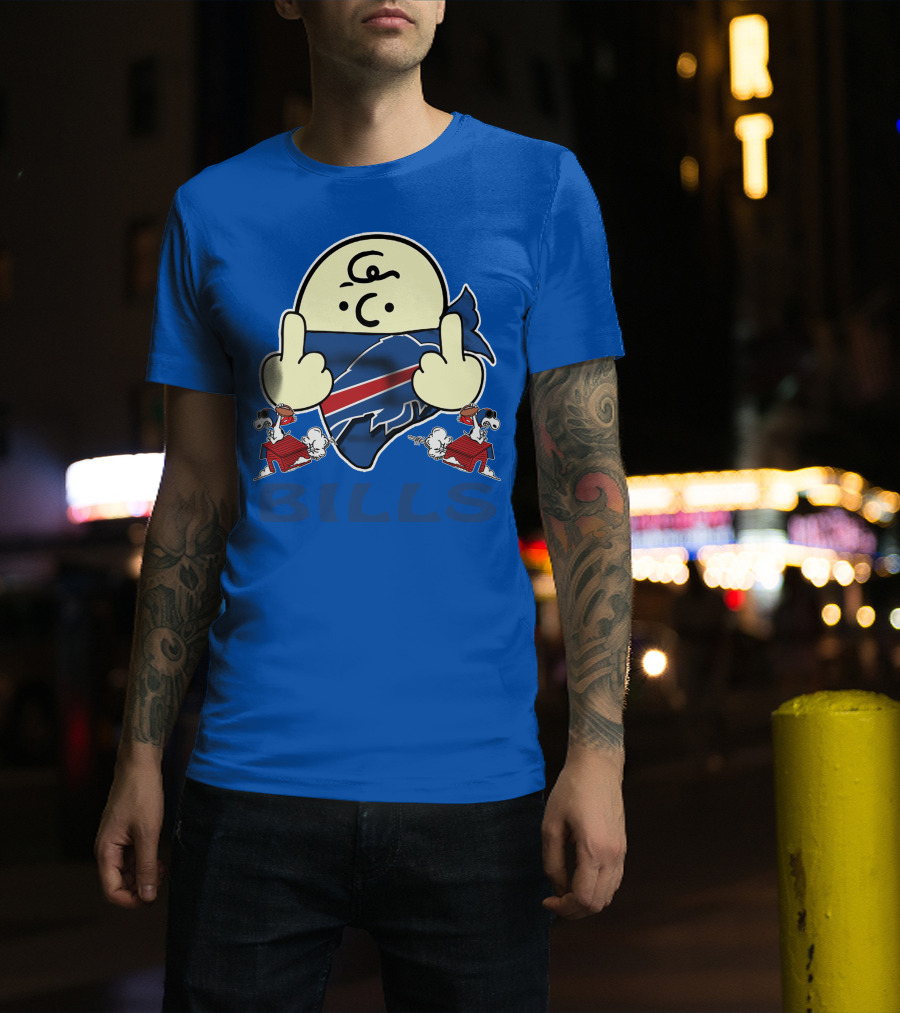 Buffalo Bills Logo With Peanuts Characters T-Shirt