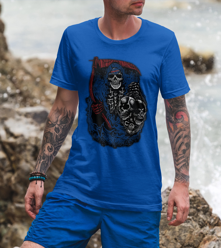 Buffalo Bills 61 Grim Reaper Skeleton Skulls T-Shirt