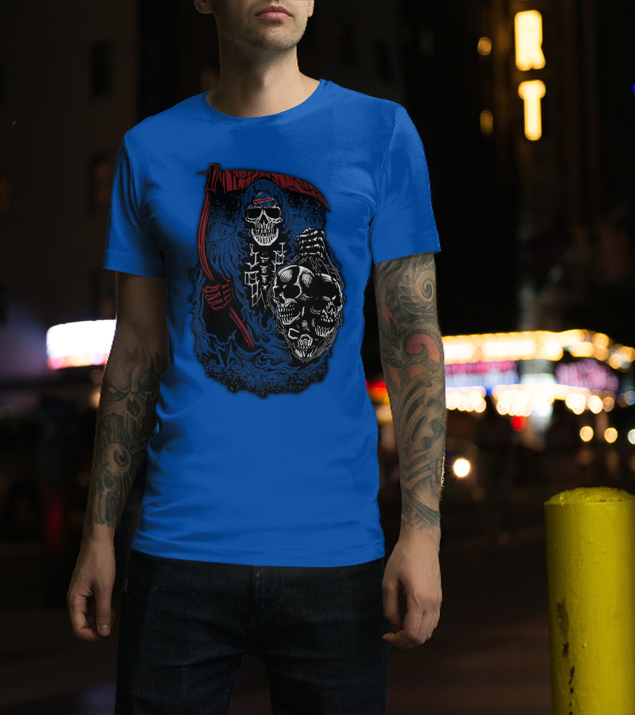 Buffalo Bills 61 Grim Reaper Skeleton Skulls T-Shirt
