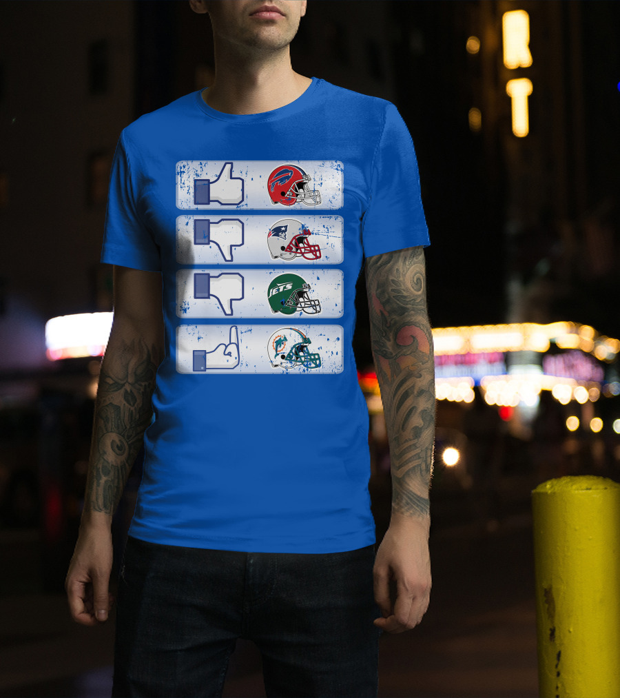 Buffalo Bills 72 Thumbs Up Patriots Jets Dolphins Dislike T-Shirt