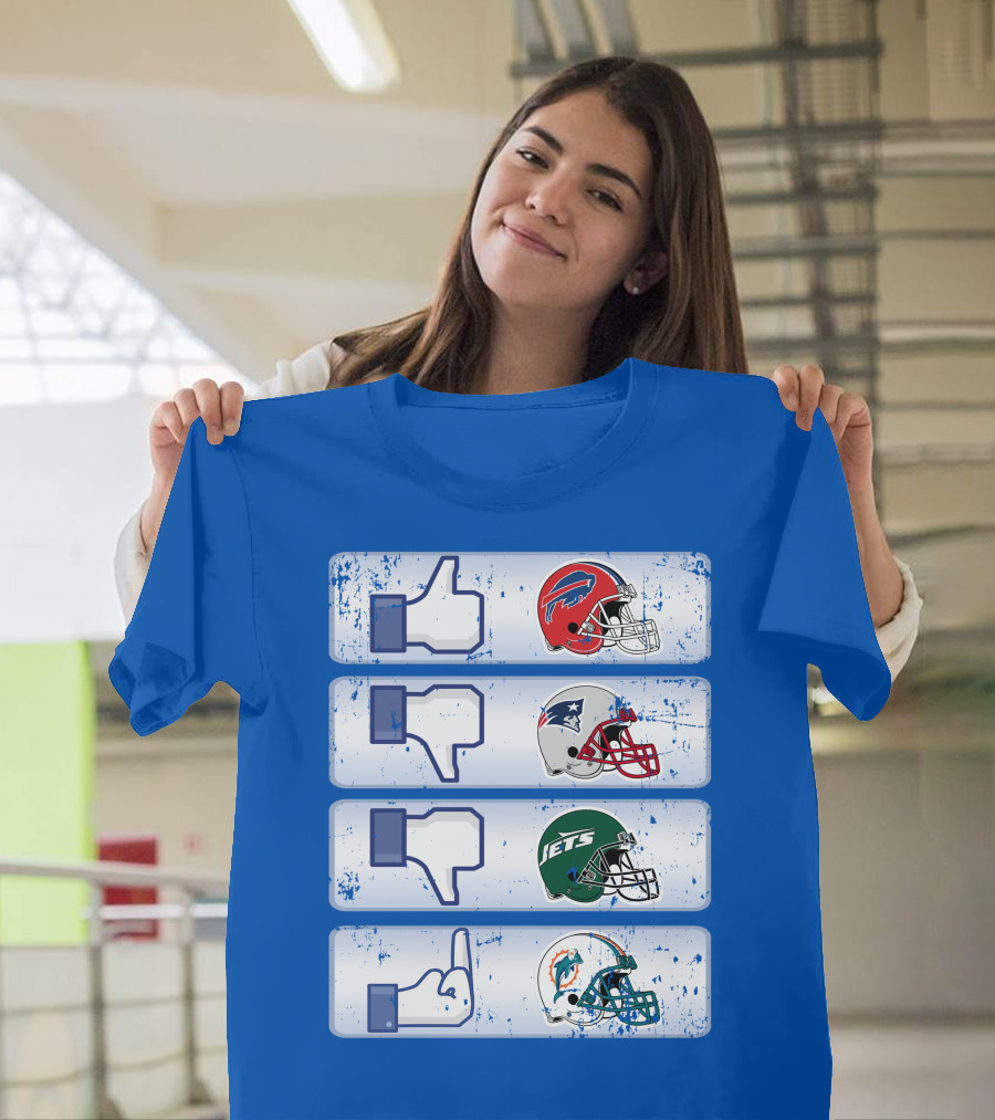 Buffalo Bills 72 Thumbs Up Patriots Jets Dolphins Dislike T-Shirt