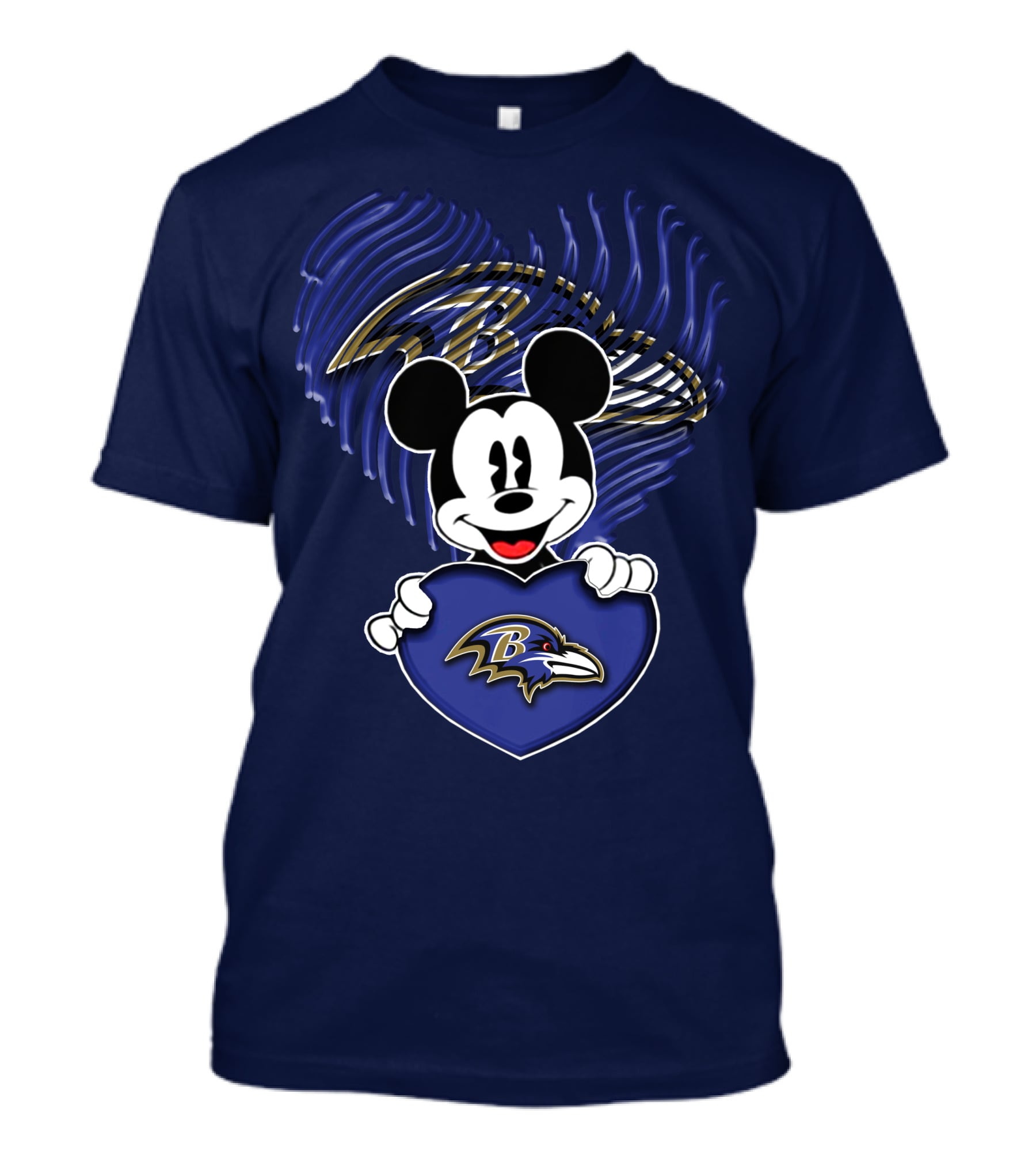 Mickey Mouse Baltimore Ravens Heart T-Shirt