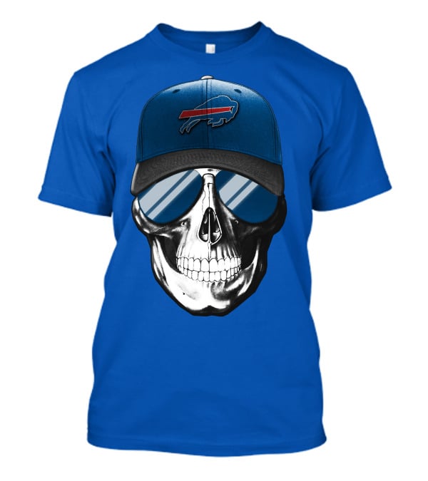 Skull Buffalo Bills Cap Mirror Sunglasses T-Shirt