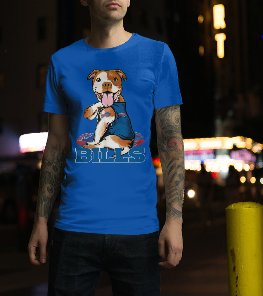 Buffalo Bills Pitbull With Footballs And Team T-Shirt