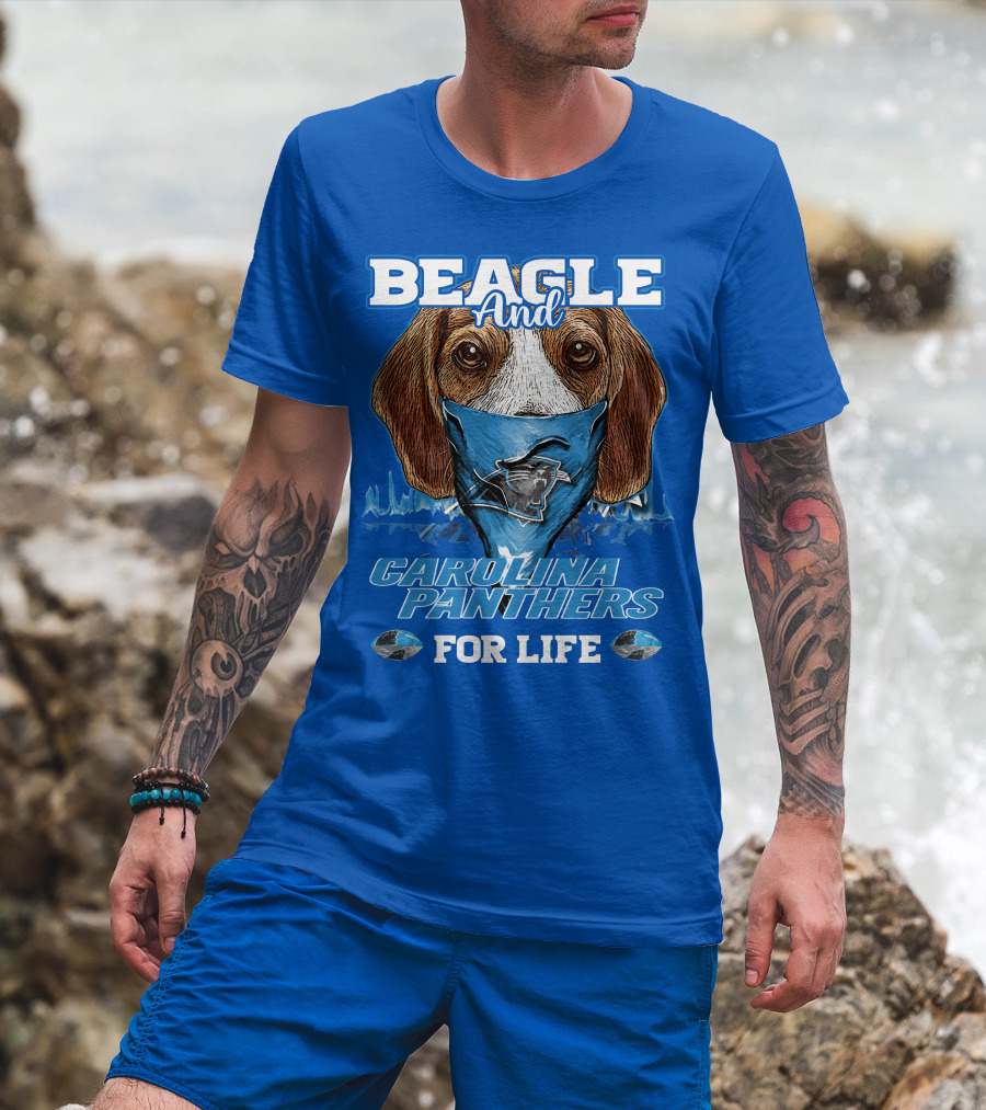 Beagle And Carolina Panthers For Life T-Shirt