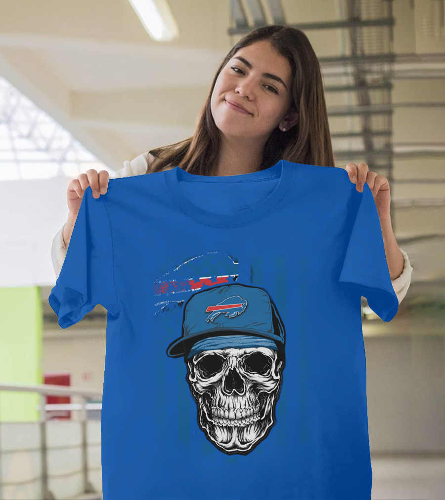 Buffalo Bills Skull with Cap T-Shirt