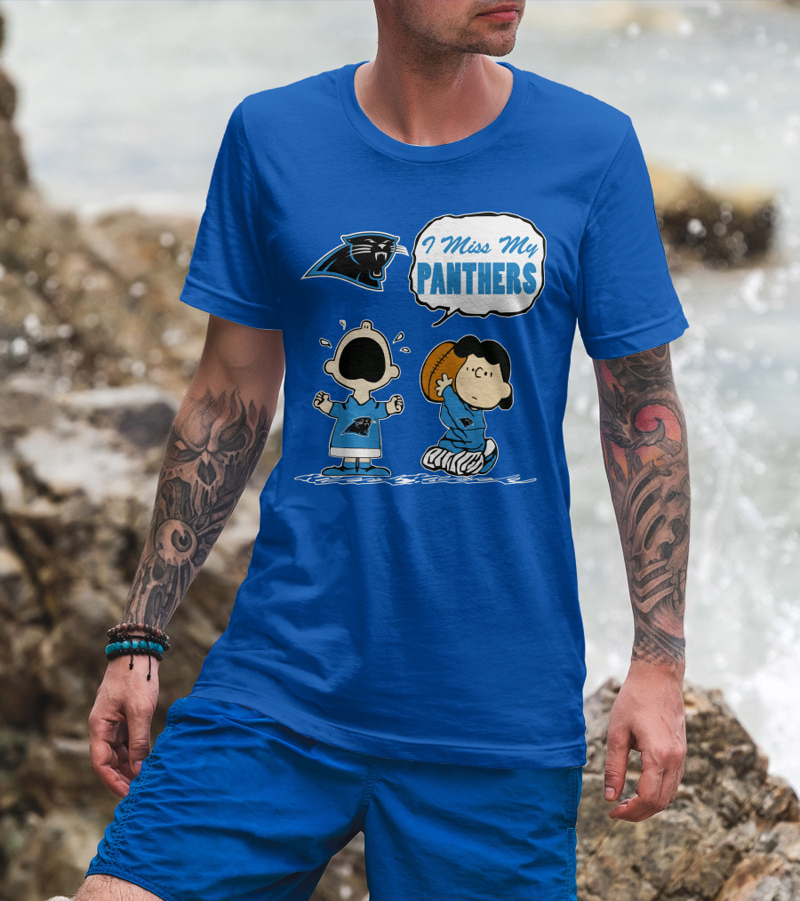 Carolina Panthers I Miss My Panthers Peanuts Football Fan T-Shirt