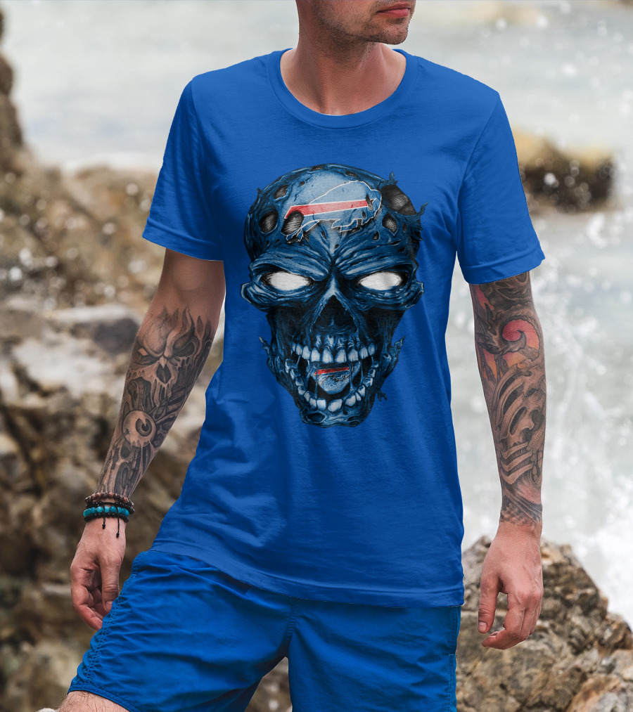 Buffalo Bills Skull Logo Horror T-Shirt