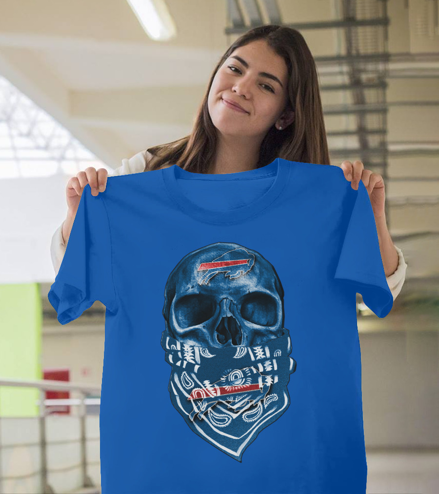 Buffalo Bills Skull with Bandana T-Shirt