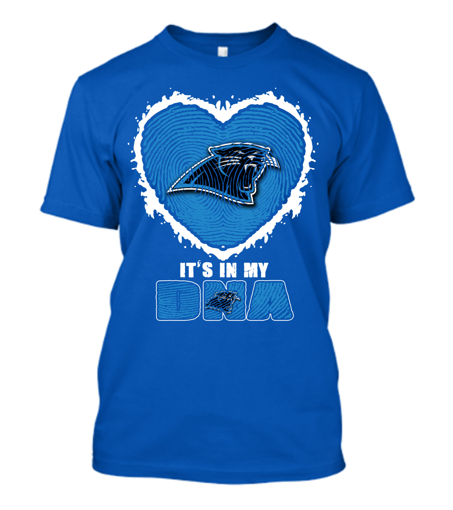 Carolina Panthers It's In My Dna Heart Fingerprint T-Shirt