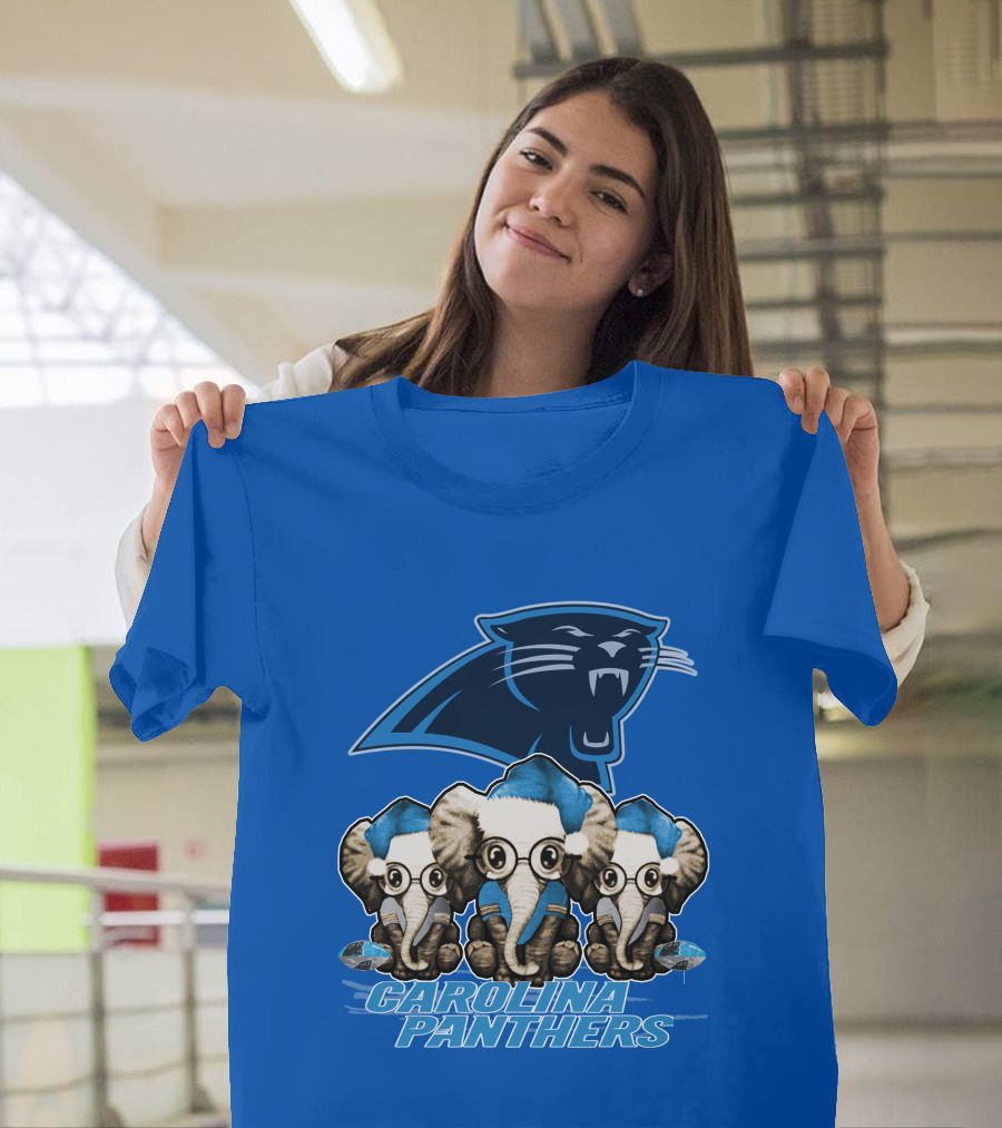 Carolina Panthers Xmas Elephants T-Shirt