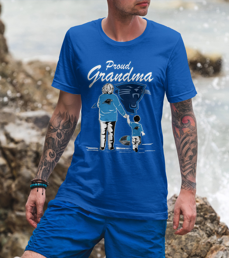 Proud Grandma Carolina Panthers Football Family Connections T-Shirt