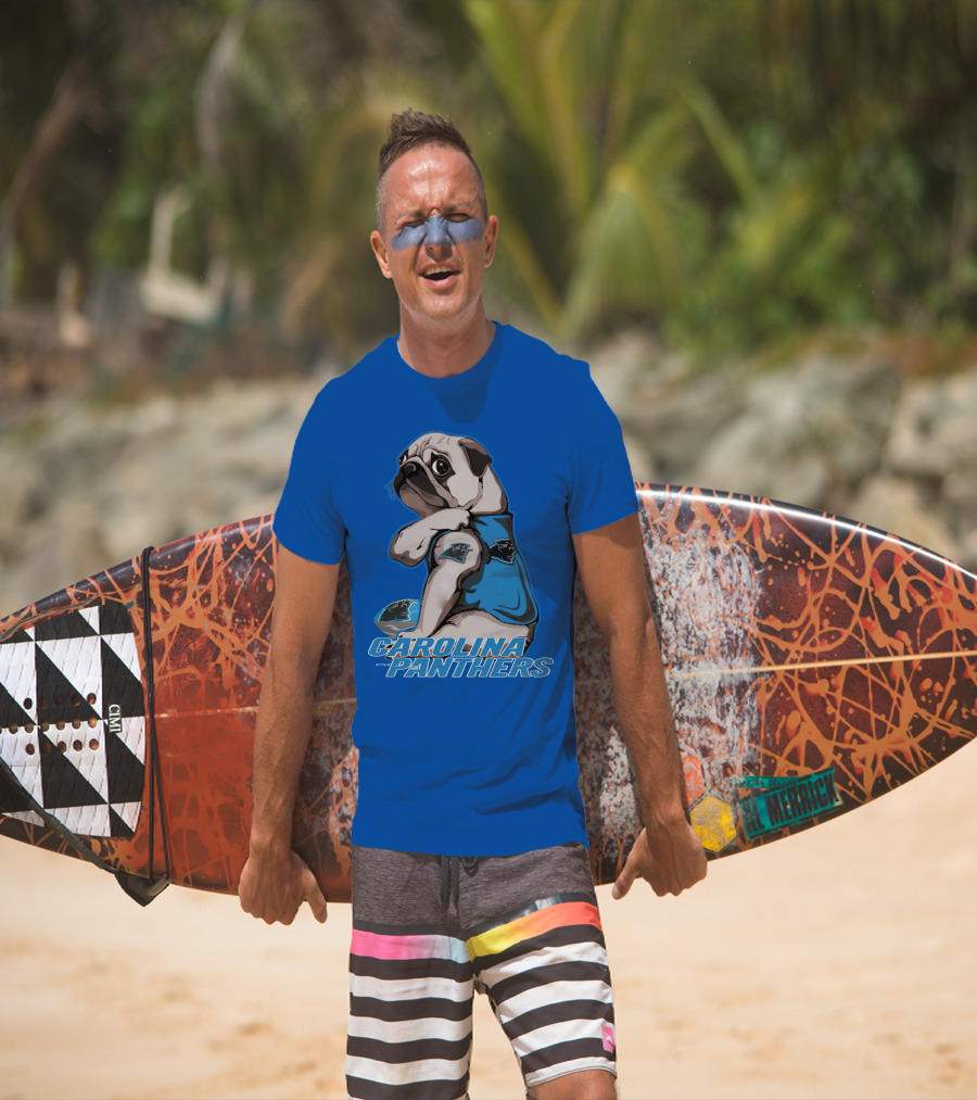 Carolina Panthers Pug With Team T-Shirt