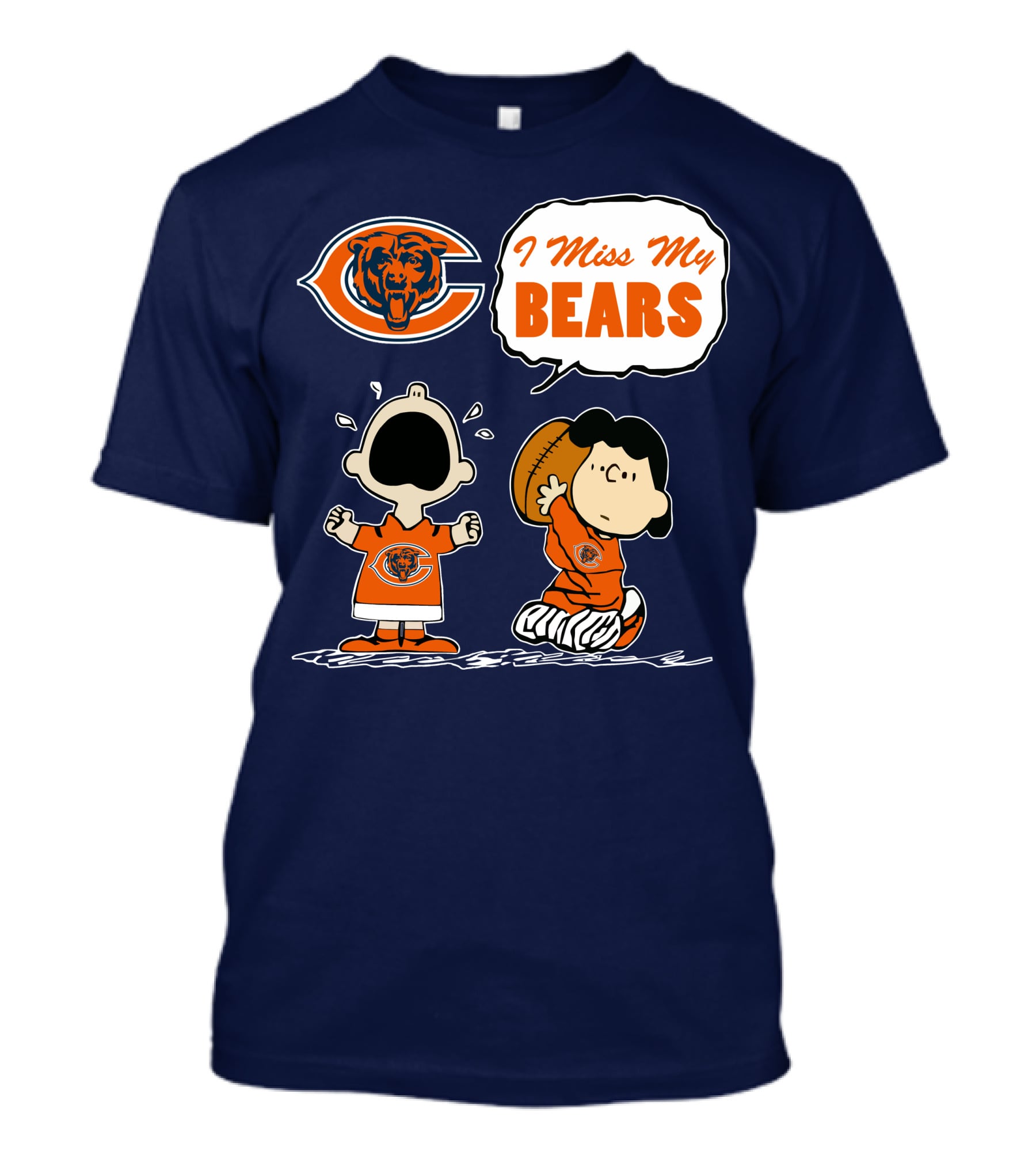 I Miss My Bears Chicago Bears Peanuts Characters T-Shirt