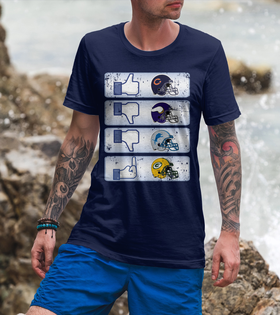 Chicago Bears Thumbs Up Rivalry Vikings Lions Packers T-Shirt