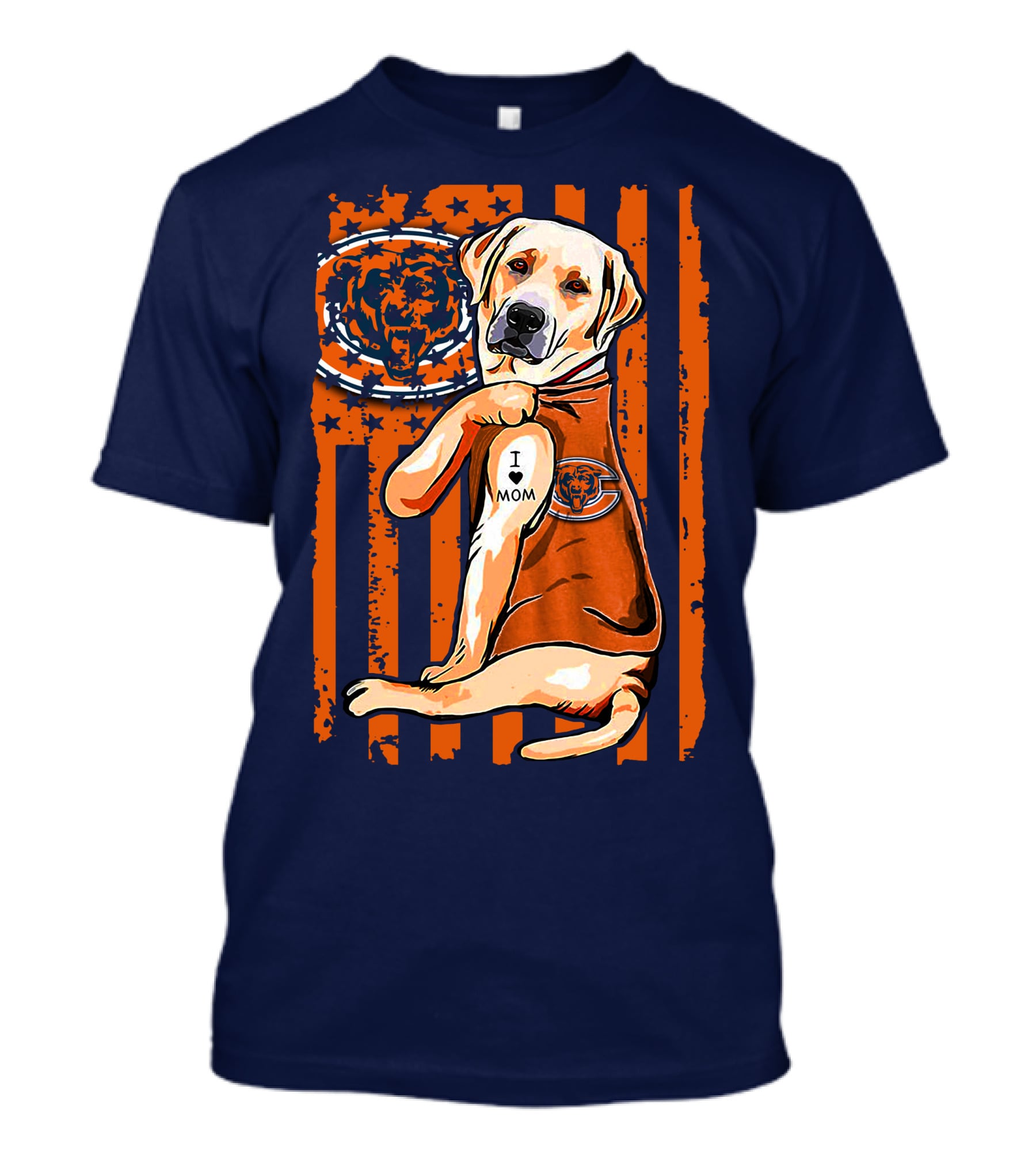 I LOVE MOM Labrador Retriever CHICAGO BEARS T-Shirt