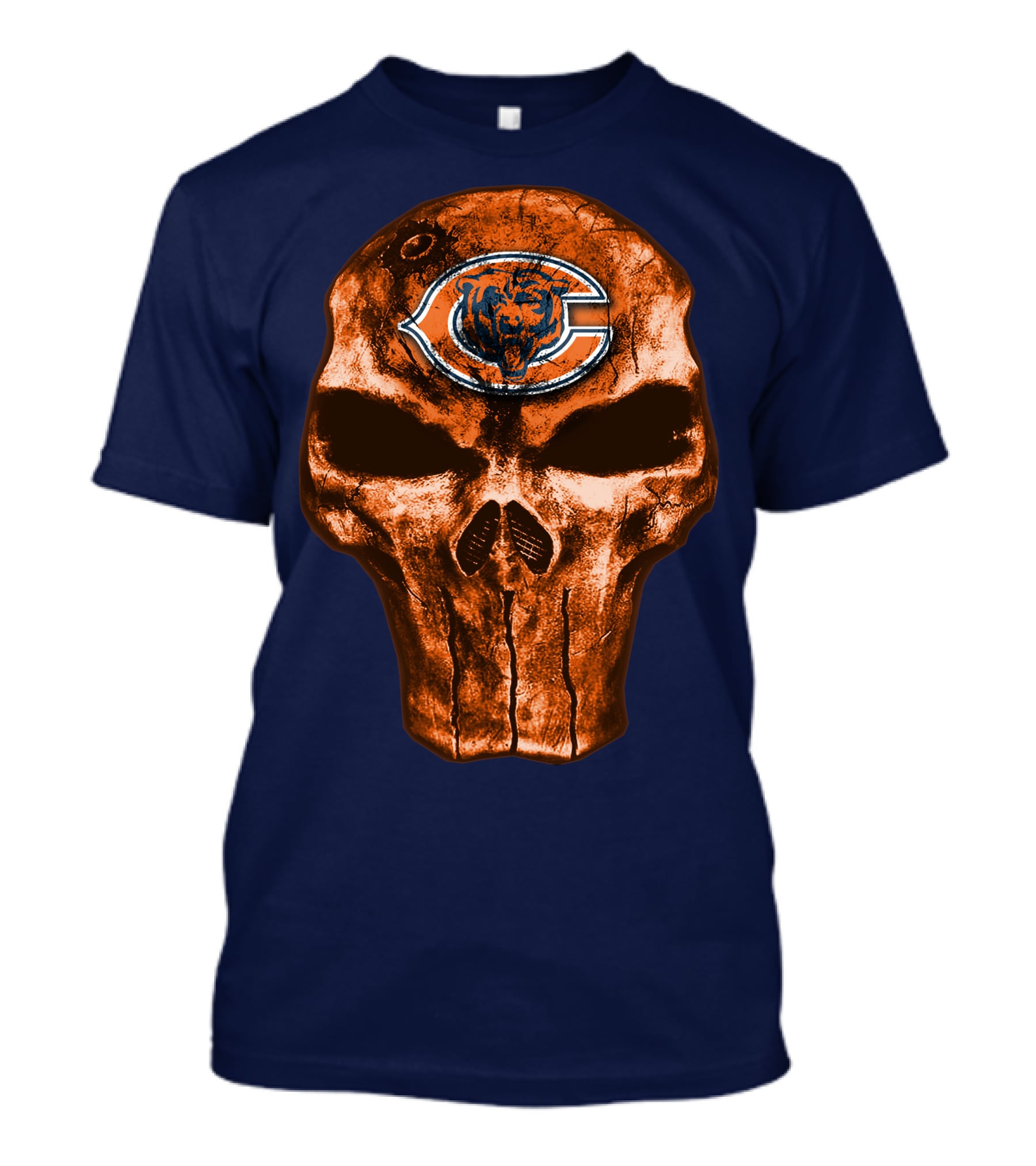 Skull Chicago Bears Logo Skull T-Shirt
