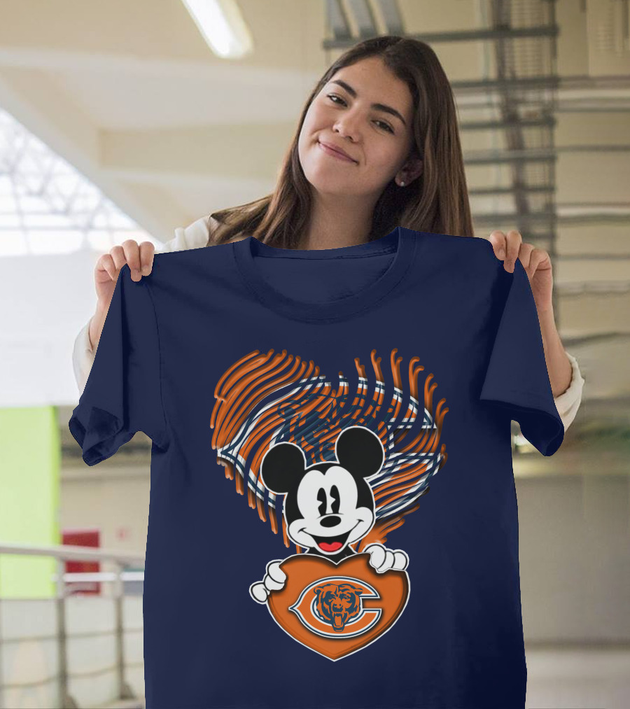 Mick Chicago Bears Heart Logo Fan T-Shirt