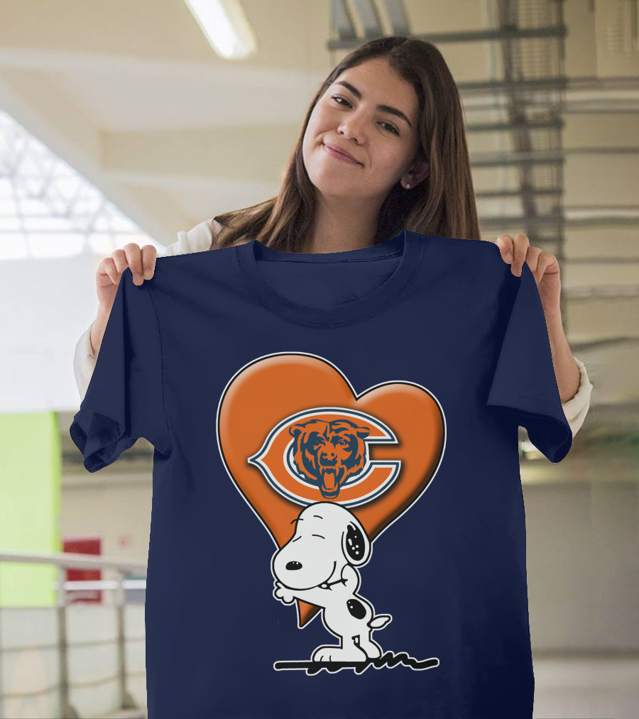 Snoopy Heart Chicago Bears NFL Fan T-Shirt