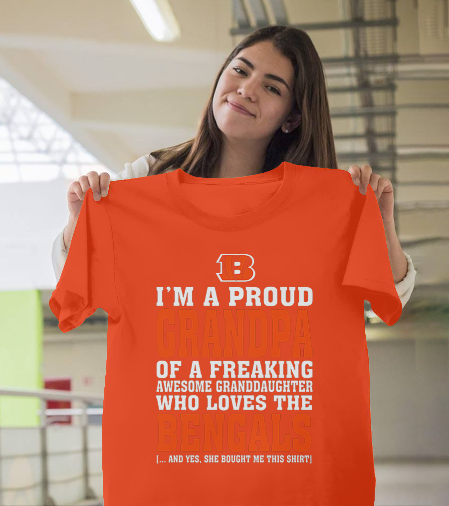 Cincinnati Bengals Proud Grandpa Of Awesome Granddaughter T-Shirt