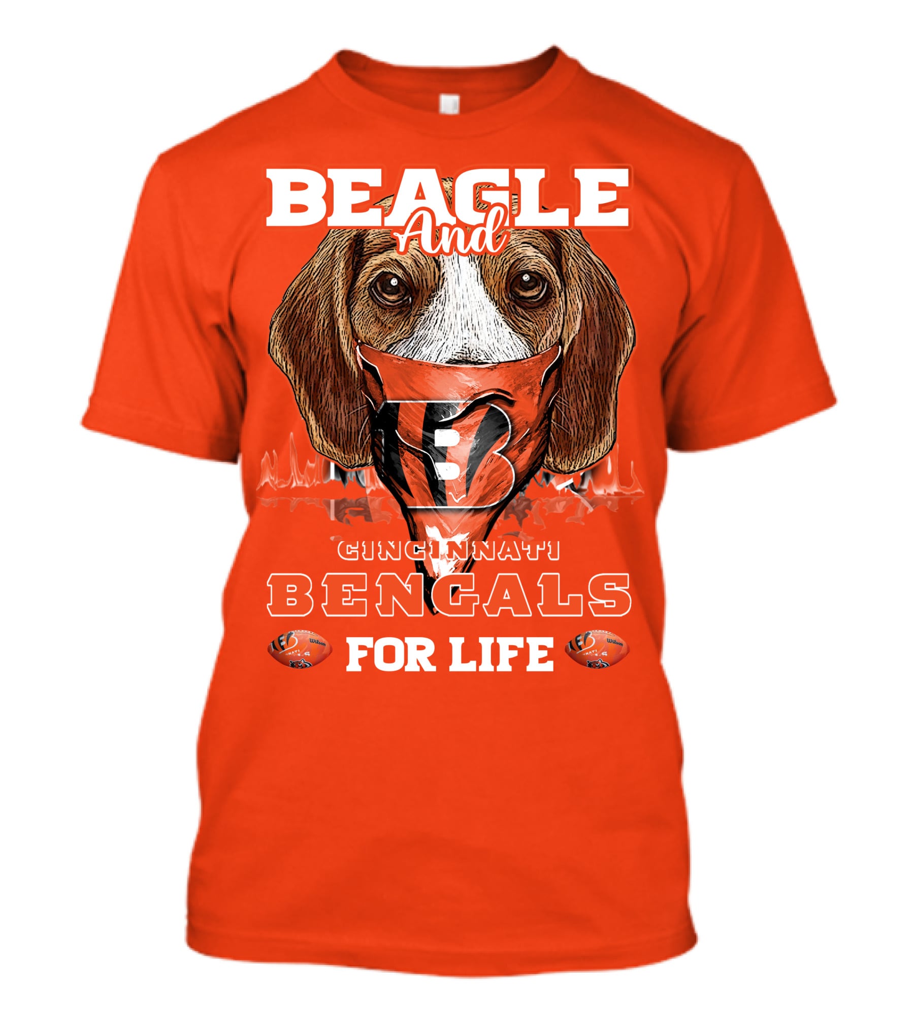 Beagle And Cincinnati Bengals For Life T-Shirt