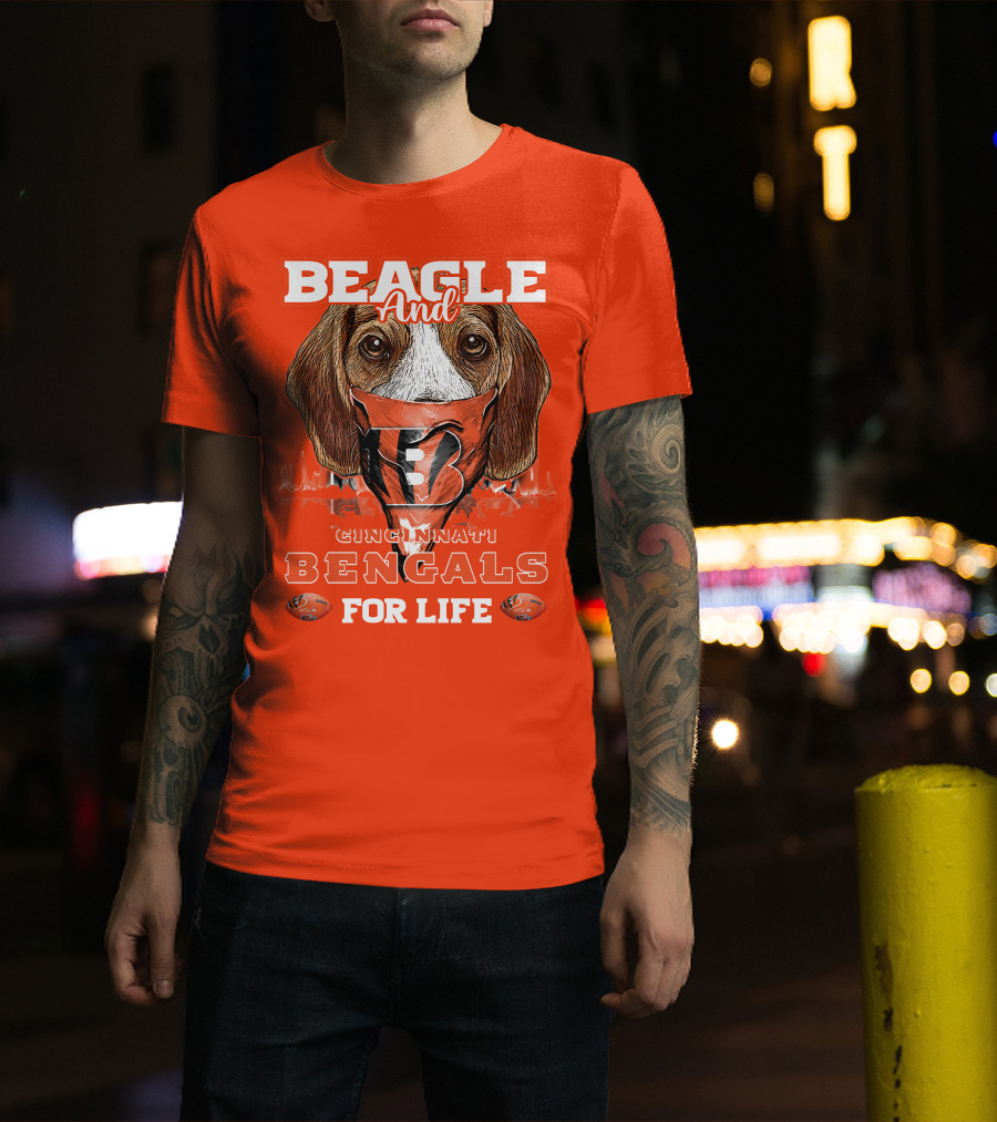 Beagle And Cincinnati Bengals For Life T-Shirt