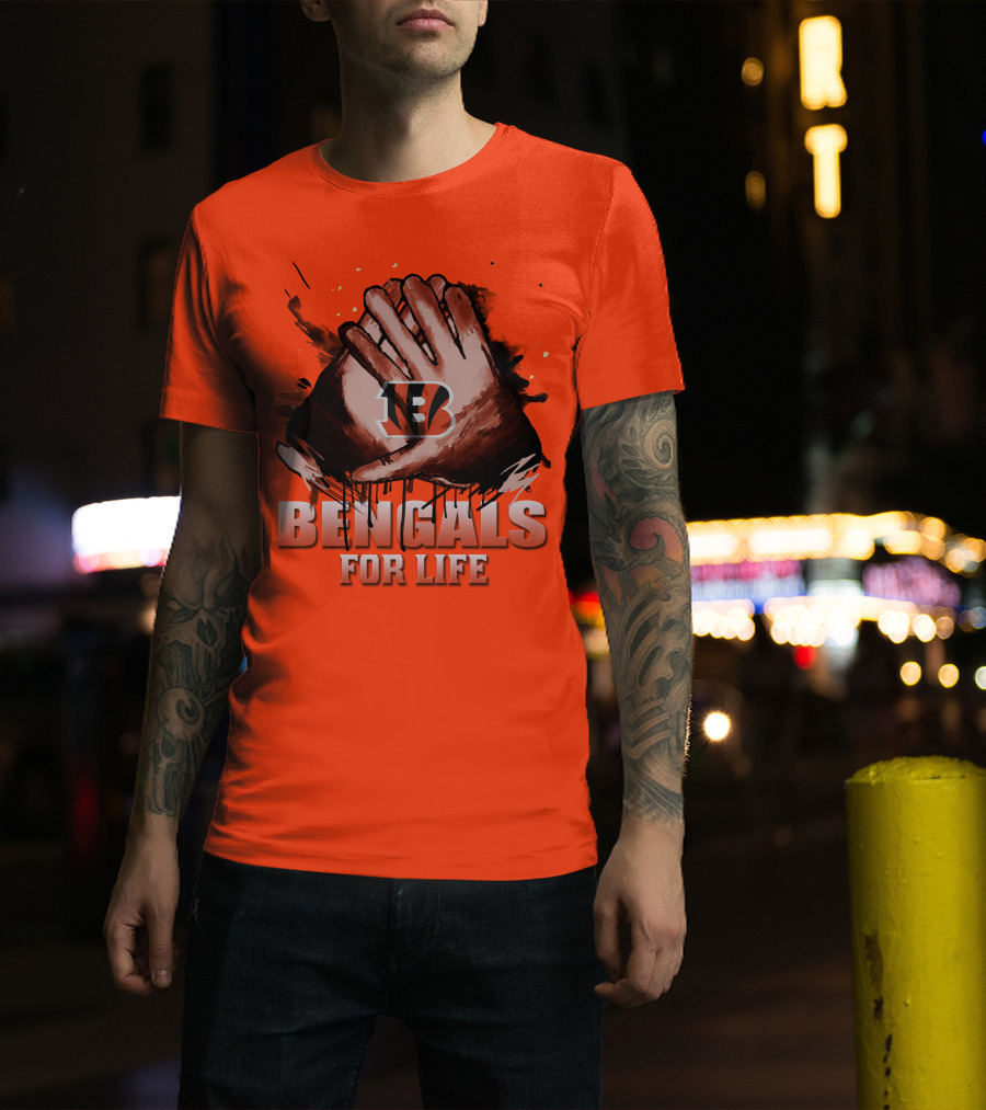 Cincinnati Bengals For Life Hands T-Shirt