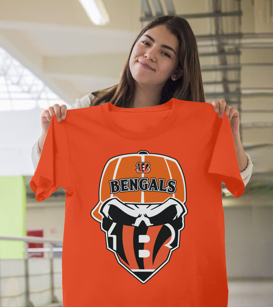 Cincinnati Bengals 37 Nfl Skull Cap T-Shirt