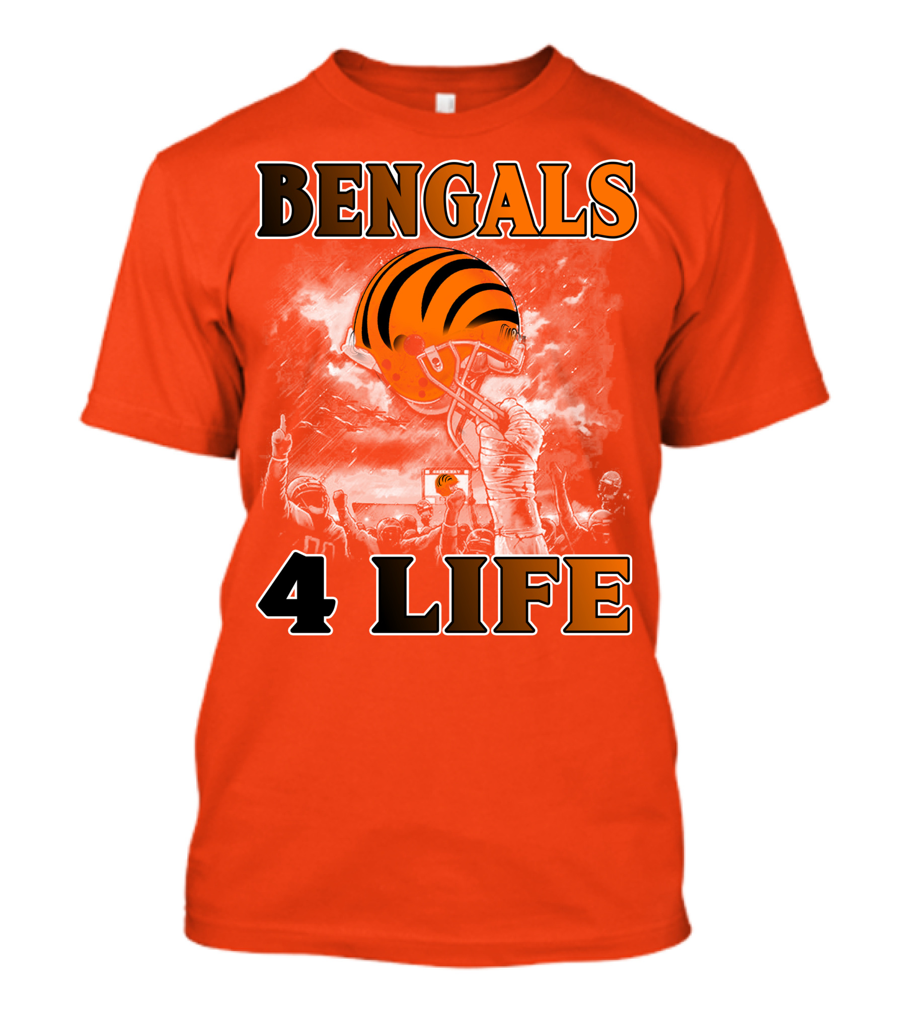 Bengals 4 Life Cincinnati Football Team Helmet Celebration T-Shirt