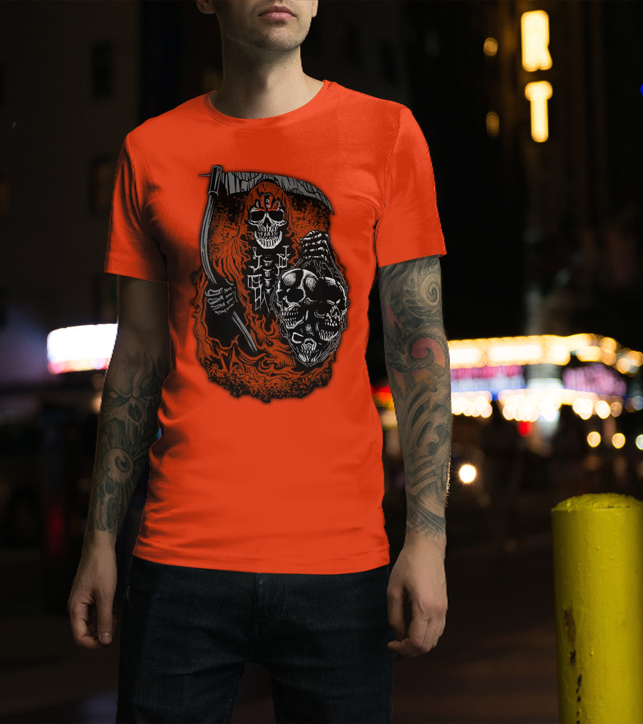 Cincinnati Bengals Reaper Skull T-Shirt