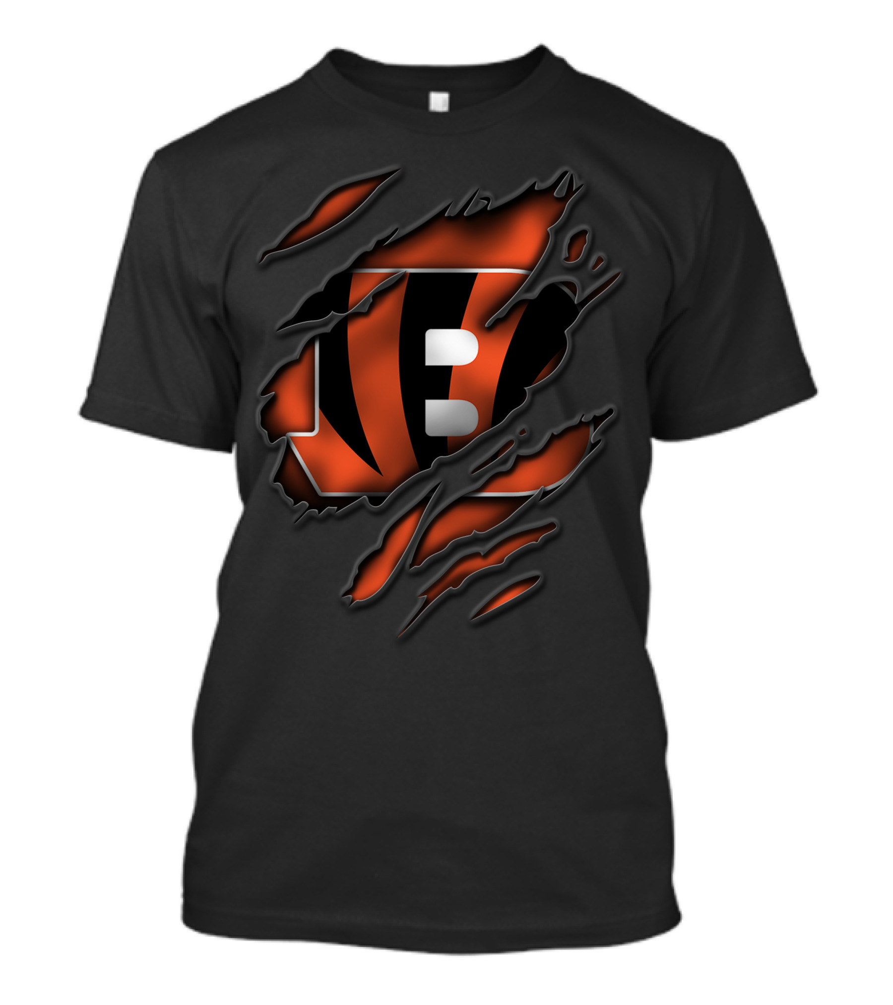 Torn Bengal Stripes Cincinnati Bengals Football Fan Gear T-Shirt