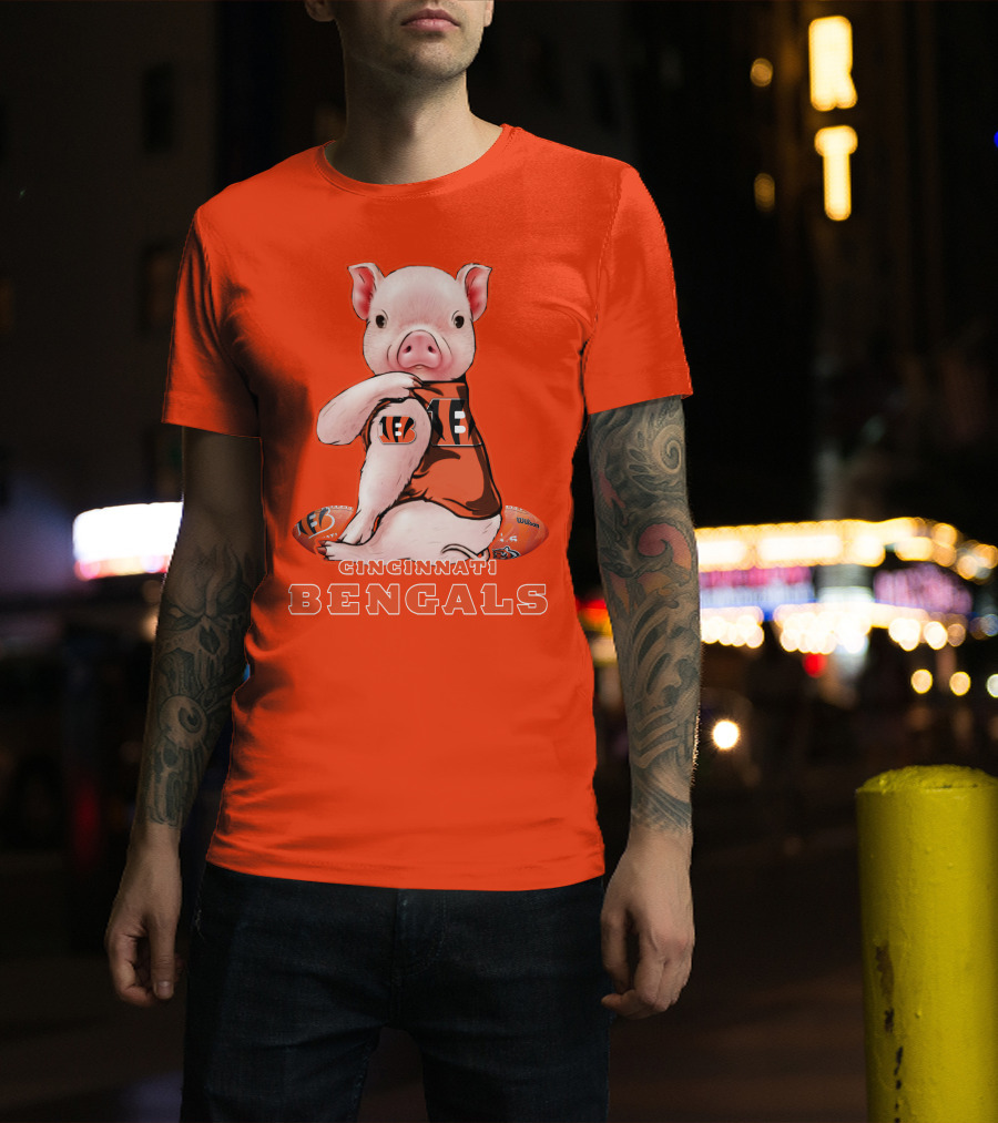 Cincinnati Bengals Pig With Football T-Shirt