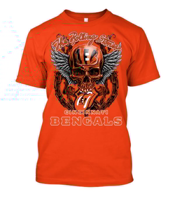 The Rolling Stones Cincinnati Bengals Nfl Collaboration With Skull And Wings T-Shirt