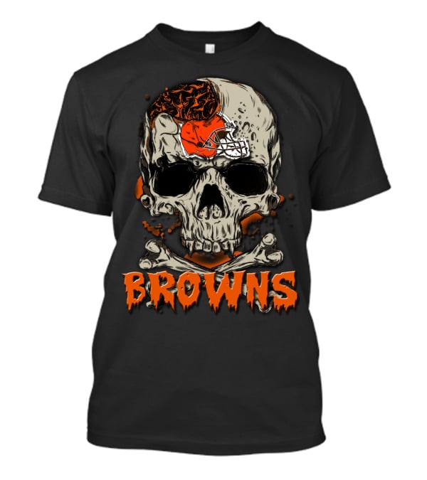 Browns Skull Helmet Motif Cleveland Browns T-Shirt