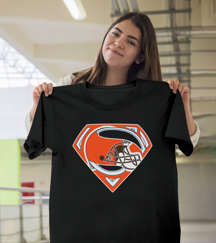 Cleveland Browns Helmet Superman Logo 72 T-Shirt