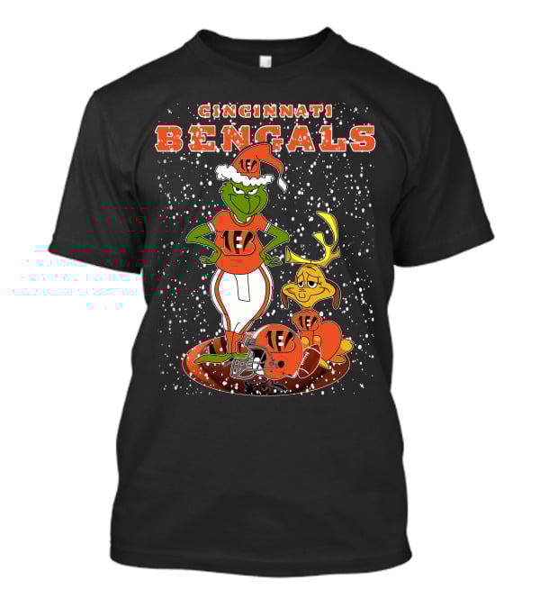CINCINNATI BENGALS Grinchxmas Snowfall Football T-Shirt