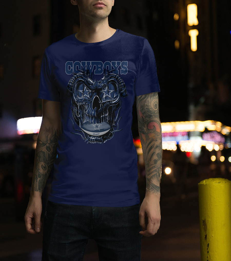 COWBOYS Dragonskull Dallas Football Helmet T-Shirt