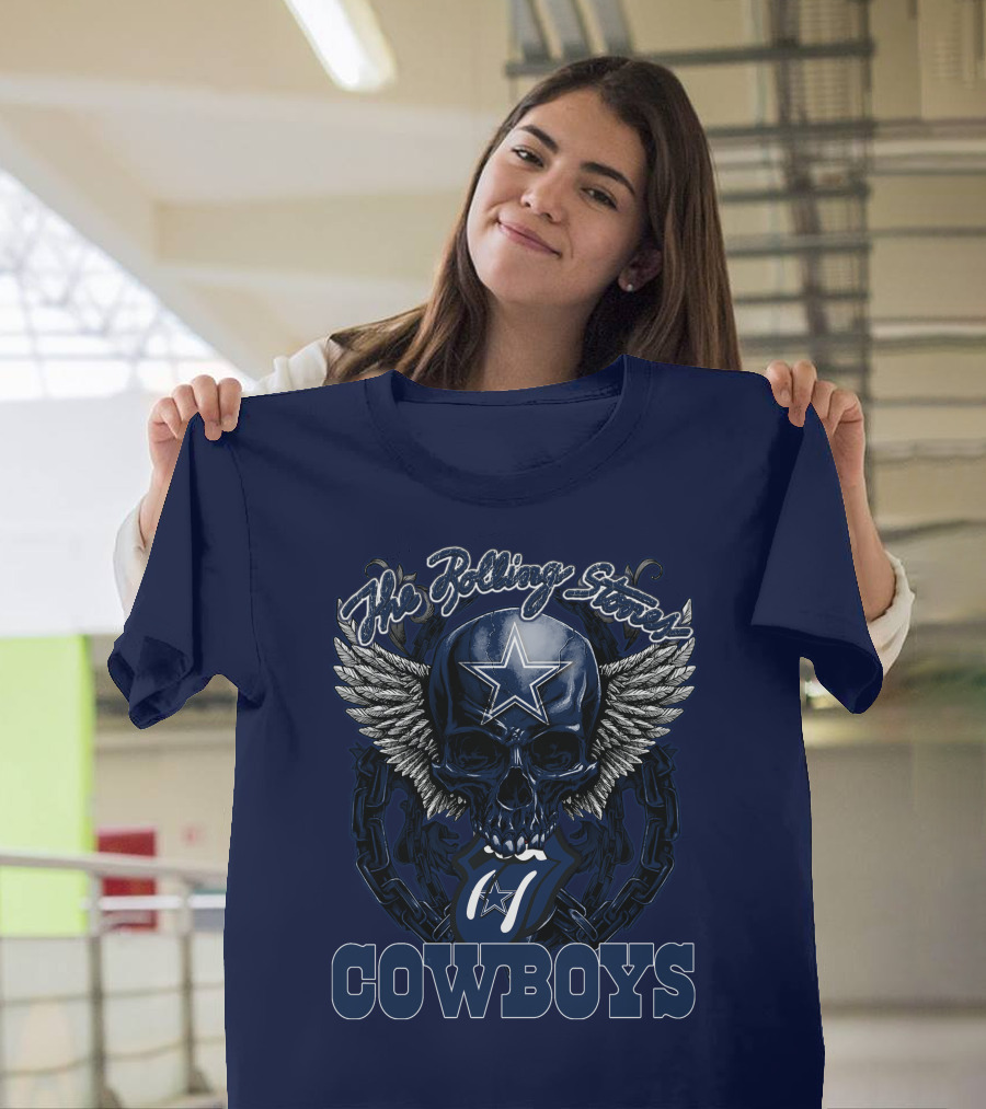 The Rolling Stones Dallas Cowboys Skull And Tongue T-Shirt