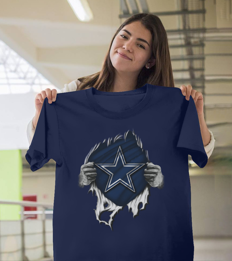 Dallas Cowboys Star Torn Rip Reveal T-Shirt