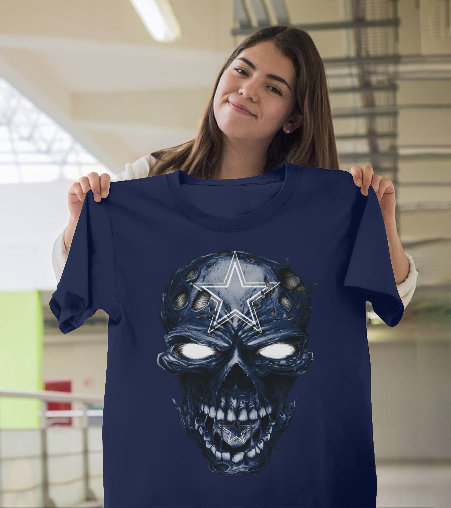 Skull Dallas Cowboys Star Icon NFL Football Fan Gear T-Shirt