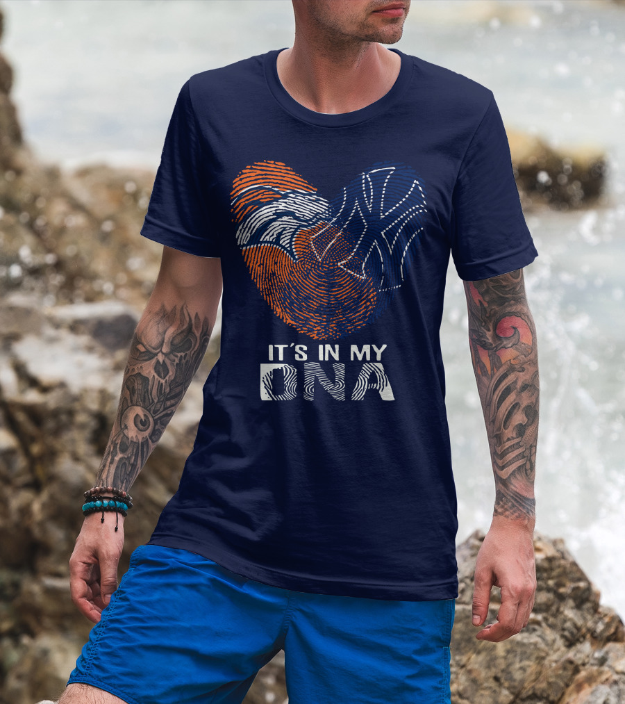 It's In My Dna Denver Broncos 04 Fingerprint Heart T-Shirt