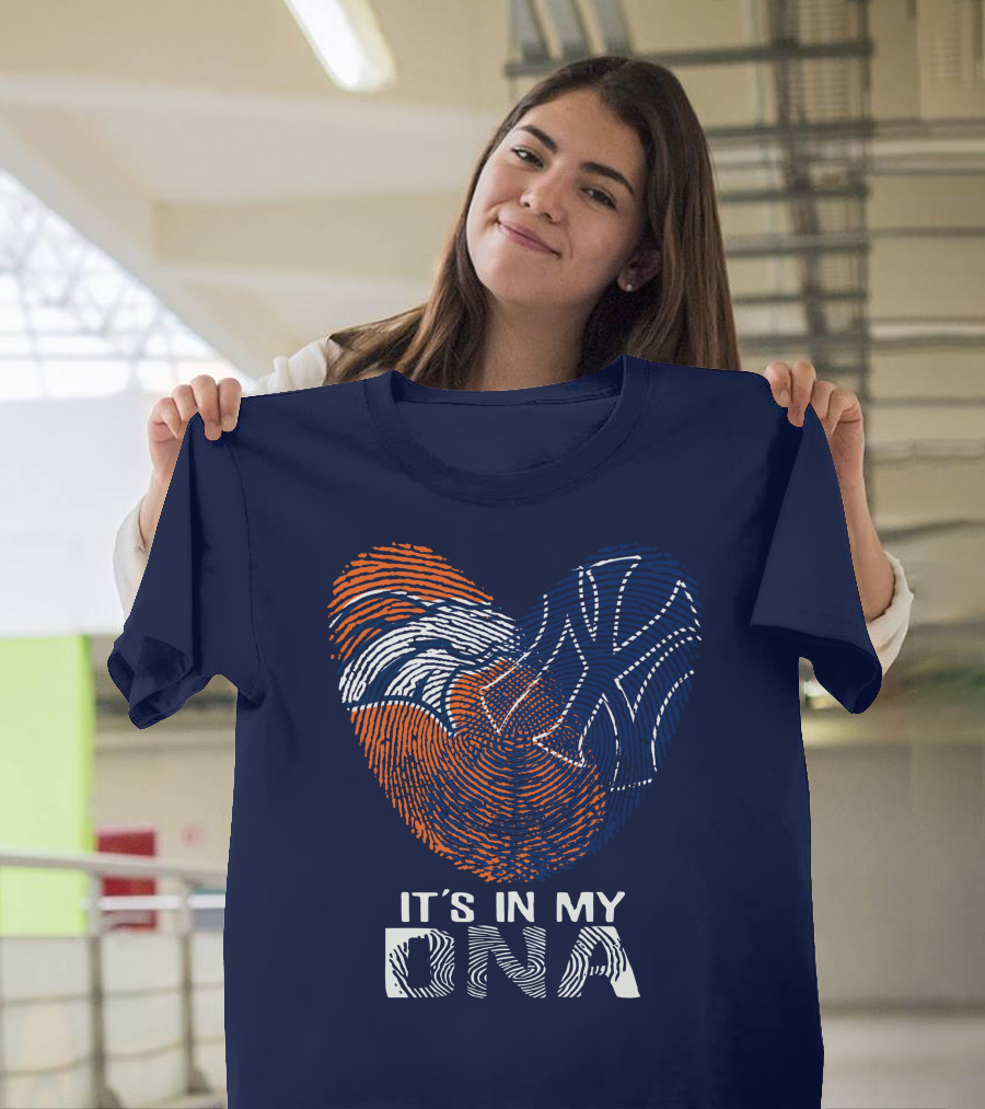 It's In My Dna Denver Broncos 04 Fingerprint Heart T-Shirt