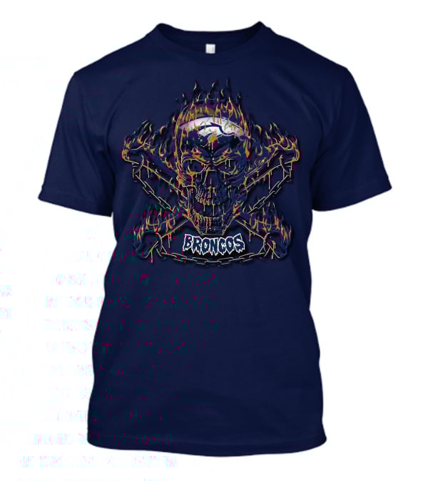 Broncos Flaming Skull Logo Denver Broncos 40 T-Shirt
