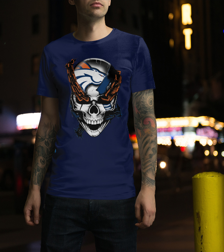 Denver Broncos Skull Logo T-Shirt