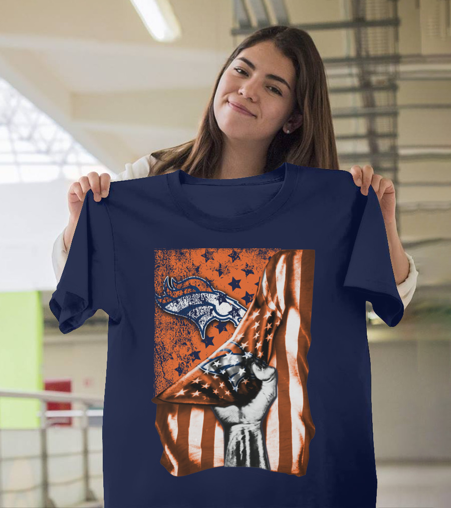 Denver Broncos American Flag Star T-Shirt