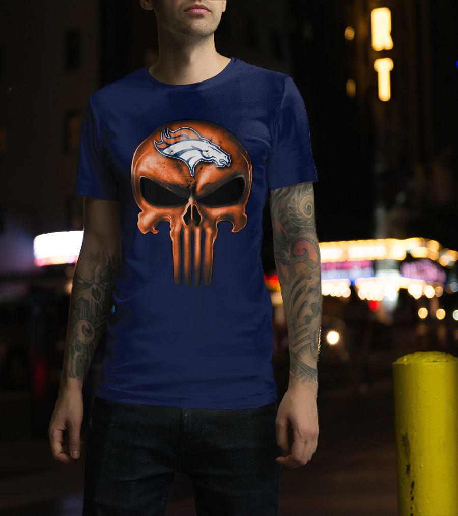 Skull Denver Broncos T-Shirt