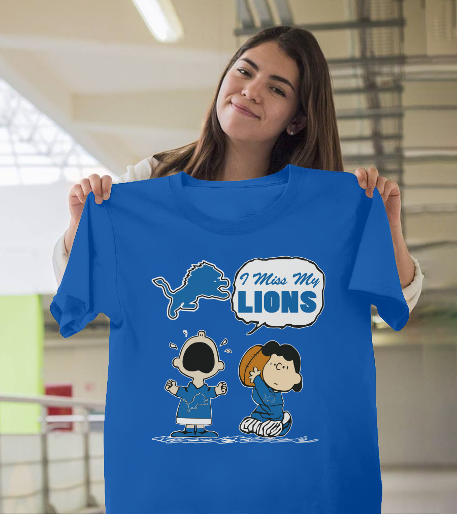 I Miss My Lions Detroit Lions Charlie Brown Football T-Shirt