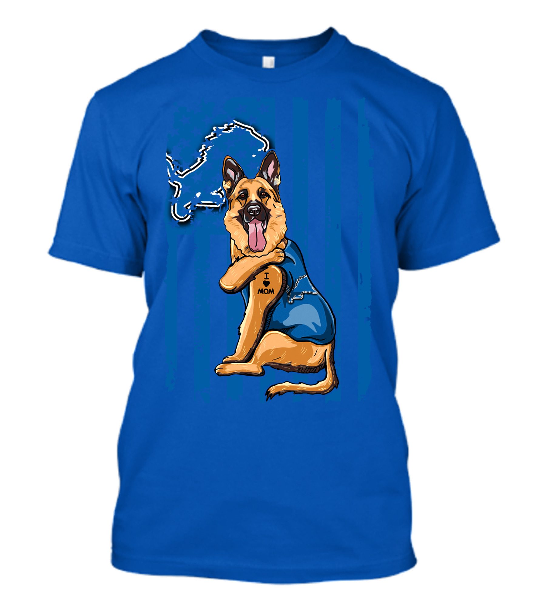 German Shepherd I Mom Detroit Lions Football T-Shirt