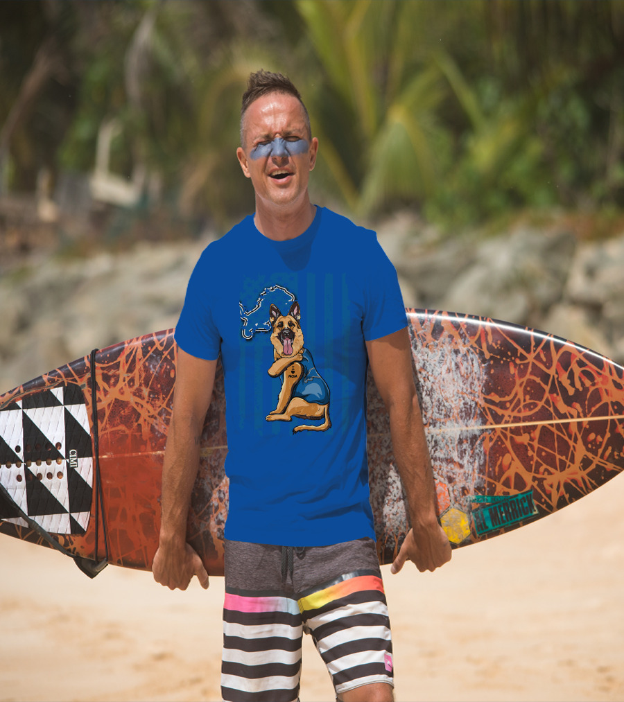 German Shepherd I Mom Detroit Lions Football T-Shirt